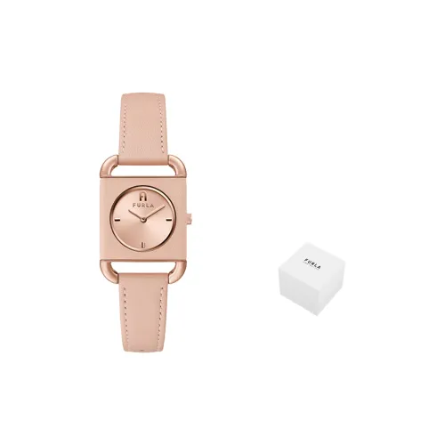 Furla HERITAGE Series Наручные часы Кварцевый механизм Натуральная кожа Ремешок 28 мм Розовый циферблат Женские часы WW00017004L3