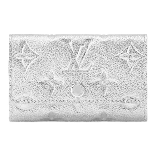 LOUIS VUITTON Monogram Empreinte Коровья кожа Key Pouch Унисекс Серебряный