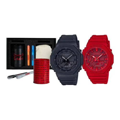 CASIO Особенный код Коробка Кварцевый механизм Смола Ремешок Часы Унисекс Черный циферблат