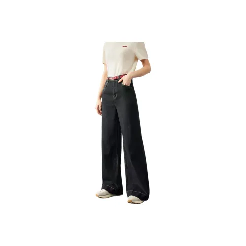 Love to serve Denim Черный Золотой Женские Джинсы