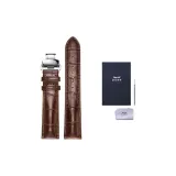 Коричневый с коричневой строчкой, застежка-бабочка (серебряная).