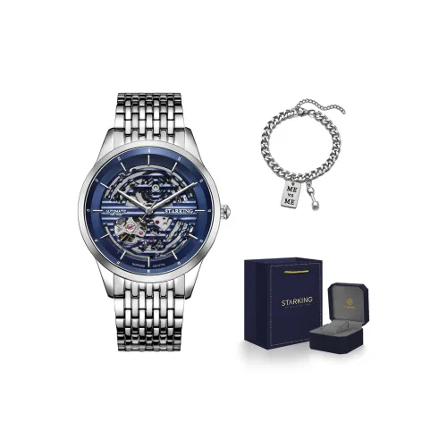 STARKING Автоматический Механический Механизм Нержавеющая Сталь Ремешок Часы Унисекс Белый Циферблат