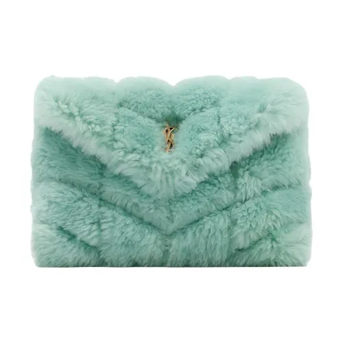 SAINT LAURENT Шерсть Клатч Маленький Женский Синий