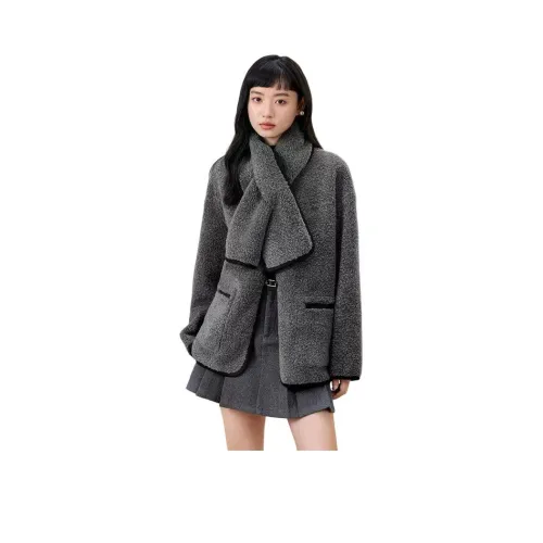 EICHITOO Средне-серый Женское Пальто