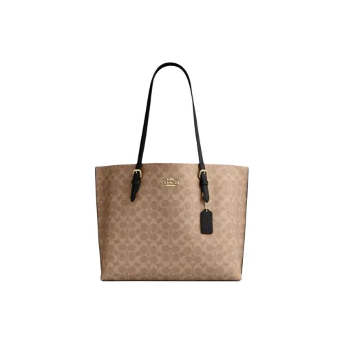 COACH Mollie Искусственная кожа Тоут Сумка Сумка для покупок Сумка Сумка через плечо Большая Женская Коричневая и Желтая и Черная