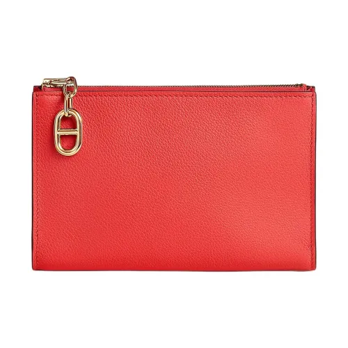 HERMES Zipengo Evercolor Телячья кожа Косметичка Женская 9T Capucine Оранжево-красный