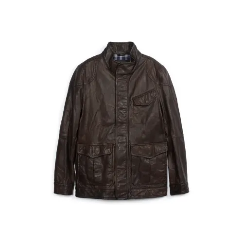 MCS Темный кофейный W7 Мужские кожаные куртки