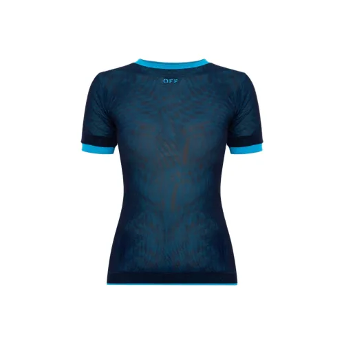 Off Белый Морской Синий Женские T-рубашки