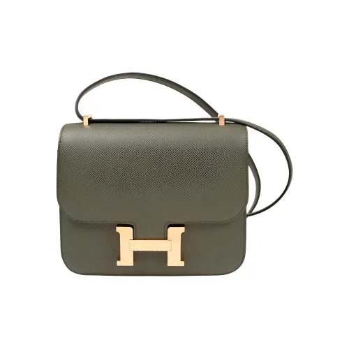 HERMES Constance Эпсомская кожа Сумка через плечо Женская C6 Vert DE Gris Серый Зеленый