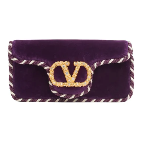 Valentino Garavani Velvet Одно Плечо Клатч Женский Фиолетовый