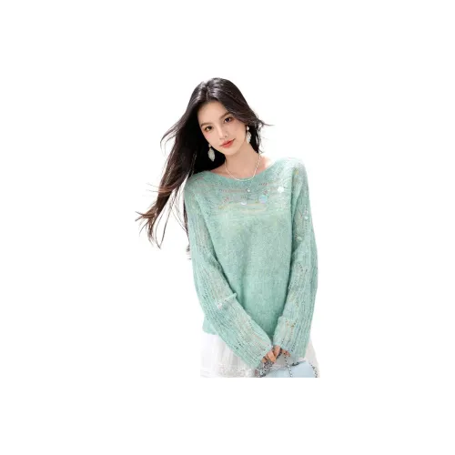 JOPPTI Mint Green Women's Knitted Fabric JOPPTI Мятный Зеленый Женский Трикотаж