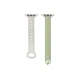 Застежка на обратной стороне, двойная булавка, многоцветный ремень - авокадо и экрю