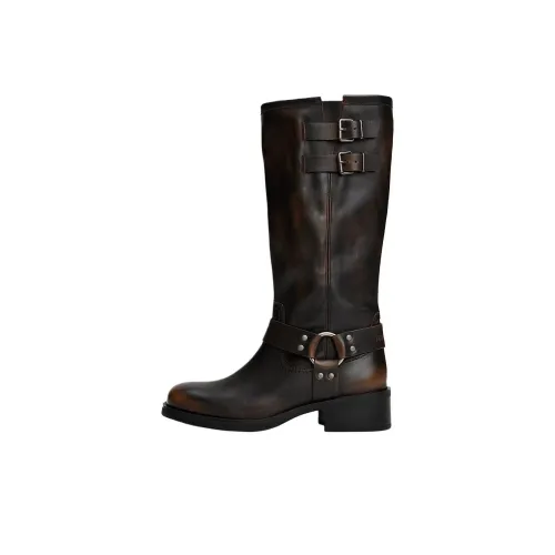 Tommy Hilfiger Tommy Jeans Высокие сапоги до колена 4,7 см женские темный кофейный