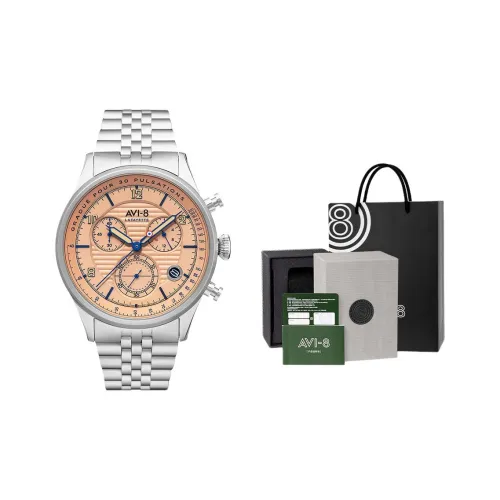 AVI 8 Кварцевый механизм Мужские часы FLYBOY 42 мм Оранжевые