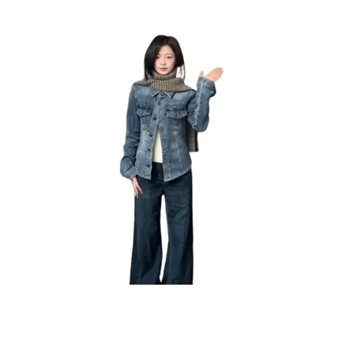 HAPG Винтажный синий Женский Куртка