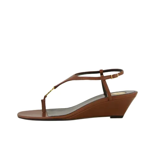 SAINT LAURENT CASSANDRA One Ремешок Сандалии 4CM Женские Коричневый