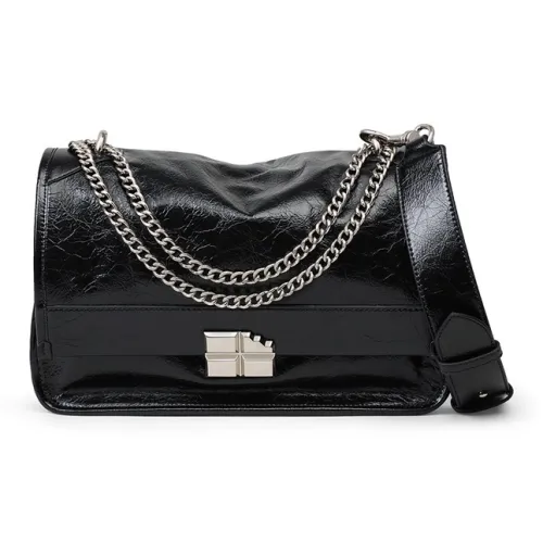 OUBOTE Сумка через плечо из коровьей кожи стандартная женская черная