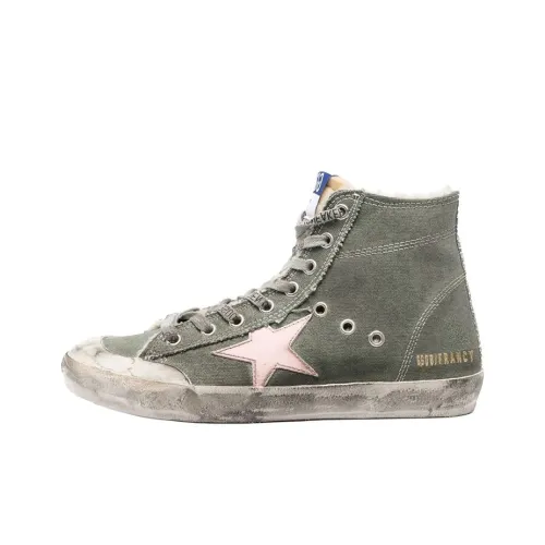 Golden Goose Francy High Топ Кеды Женские Зеленый Потертый Позиционирование Стиль