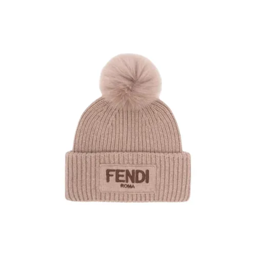 FENDI Шерстяные Шапки Женские Светло-Розовые