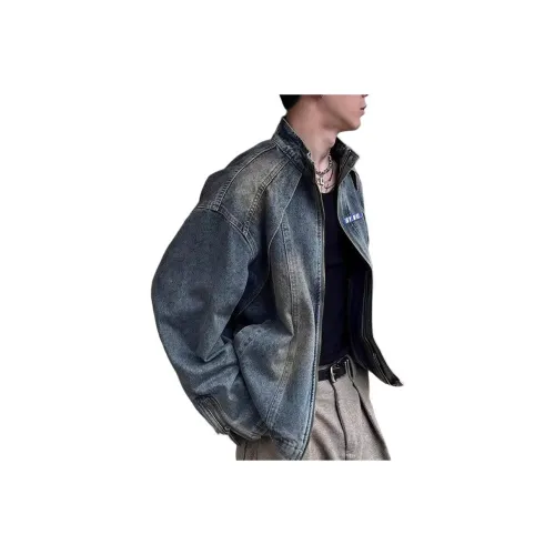 GY.VG Синий + Бесплатно Логотип Съемный Унисекс Джинсовые куртки