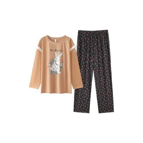 ROUKEER JLM SC11253032 Оранжевый Красный Женский Пижамный Комплект