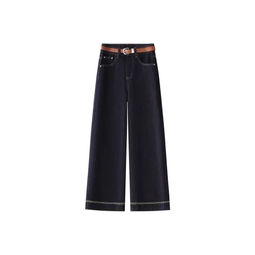 Джинсы прямого кроя Женские Весна AUTUMN 2025 HIGH RISE Утягивающие Винтаж Супер Стильные Широкие брюки