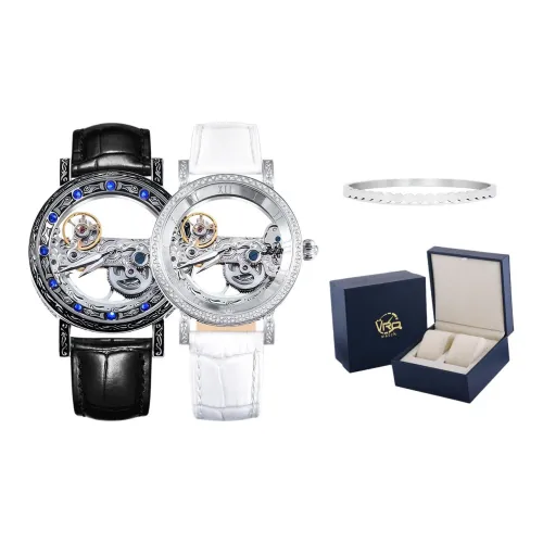 VRQ Faith Series Original Aspiration C1 Автоматический механический механизм Естественная кожа Ремешок Часы Унисекс Циферблат с открытым механизмом