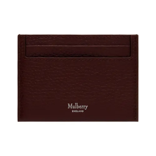 Mulberry Зернистая кожа коровы Держатель для карт Маленький Мужской Бургунди