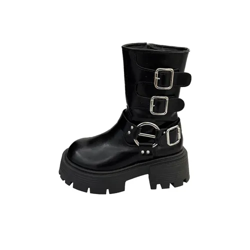LELEYU Martin Boots Black Women's