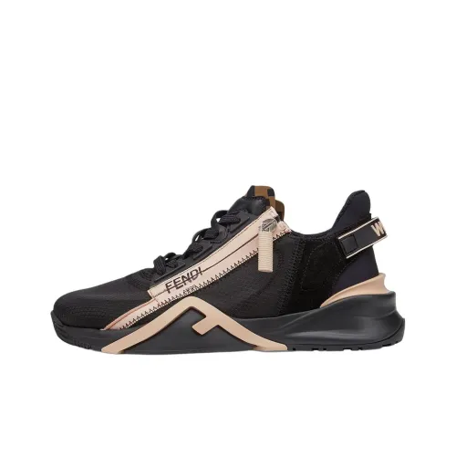 FENDI Дышащая Поддержка Низкий Топ Повседневная Обувь Женская Черная