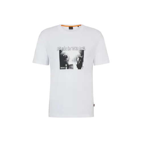 Hugo Boss Хлопок Джерси T Рубашка с Seasonal Artwork T Рубашка Мужская Белая