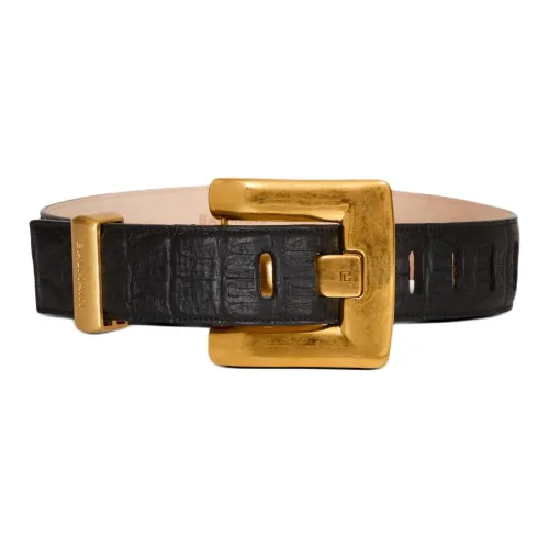 BALMAIN Ремни из коровьей кожи женские черные ширина 4,5 см