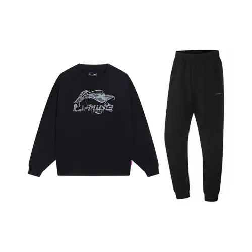 Лайнер Повседневная Спортивная Одежда Унисекс Черный + Черный