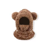 Теплый хаки, термический медведь шарф интегрированный