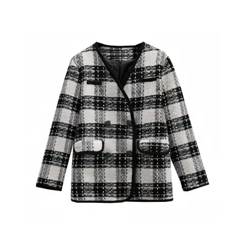 GORGEOUSIDEA Черно-белая клетка Пальто Женское Пальто