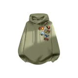 [Heavyweight с капюшоном] Серый горошек зеленый (полный размер логотип на левом плече)