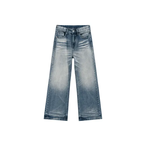 RO11ROCKET Выстиранные синие унисекс джинсы