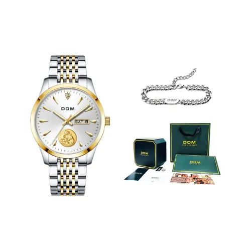 DOM Кварцевый механизм ремешок из нержавеющей стали мужские часы серебристый циферблат