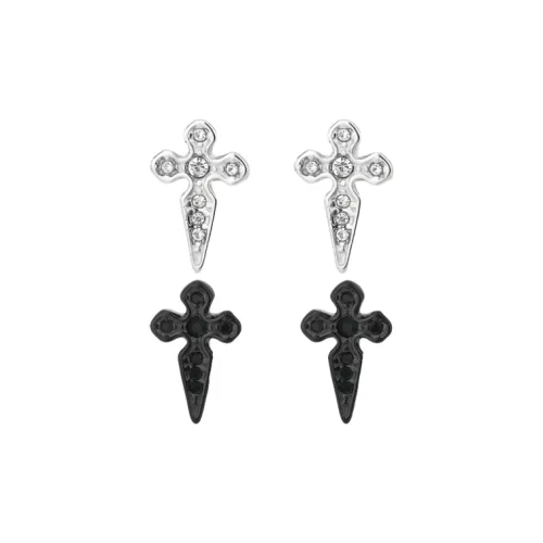 Quarqor Серьги-гвоздики из титана и стали унисекс