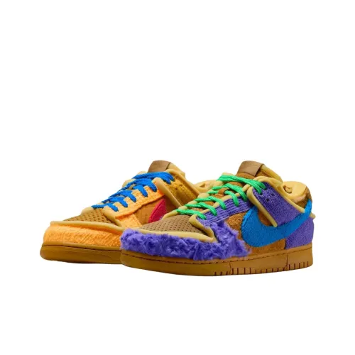 Cactus Plant Flea Market x Nike Dunk Slip-Resistant Abrasion-Resistant Low Top Skateboard Shoes Unisex Purple Yellow Cactus Plant Flea Market x Nike Dunk Slip-Resistant Abrasion-Resistant Низкие Кроссовки для Скейтбординга Унисекс Фиолетовый Желтый