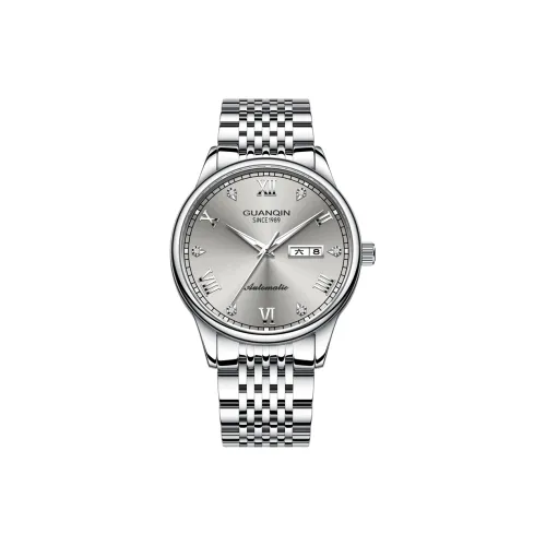 GUANQIN GJ16136.JGD Механический механизм ремешок из нержавеющей стали мужские часы серебристый циферблат