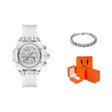 Прозрачный белый - Белый Полоска