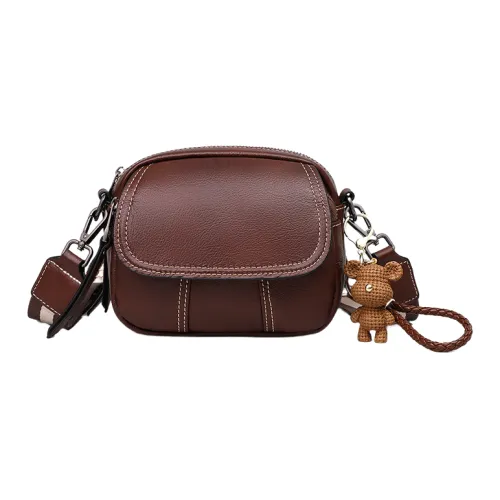 OUBOTE Сумка через плечо из коровьей кожи стандартная женская винтажный коричневый