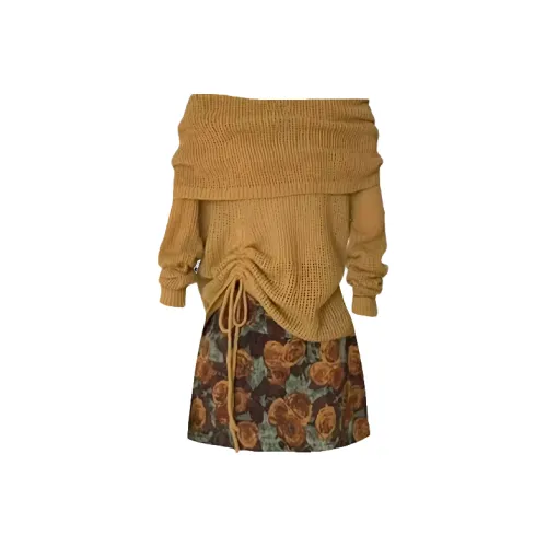 POPO.INFO Жёлтые Женские Комплекты с Юбкой