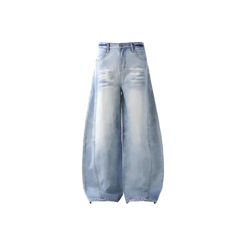 QINGYING Светло-синие женские джинсы