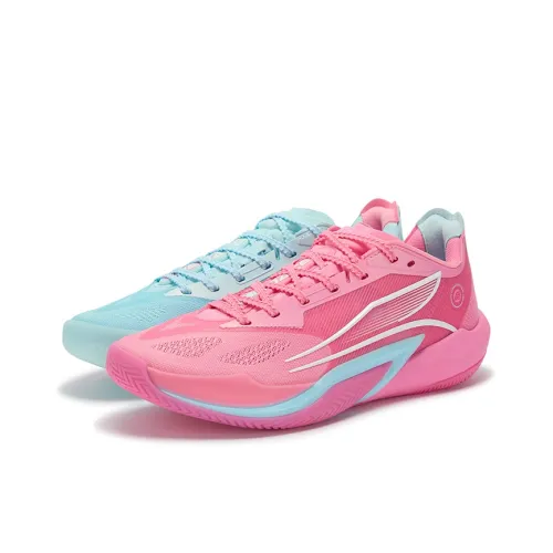 361° Blitz 2 Pro Амортизация Износостойкий Низкий Топ Баскетбольные Кроссовки Унисекс Сине-Розовый Микс