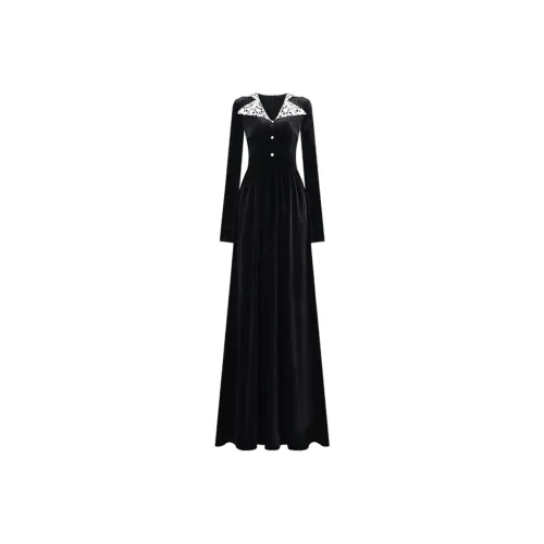 GRAYISMOON Длинное платье с длинными рукавами женское