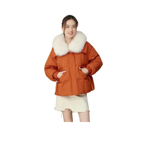EICHITOO Темно-оранжевый женский пуховик