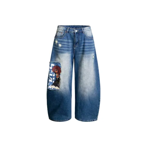 Wang Leshi Blue Women's Jeans Ванг Леши Синий Женские Джинсы