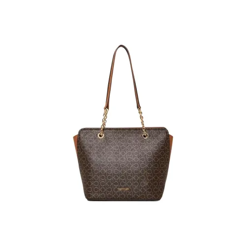 CALVIN KLEIN Полиуретан Плечо Сумка Женская Коричневый Хаки